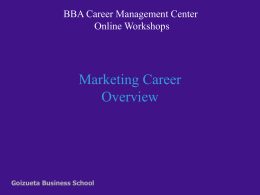 Marketing Career Workshop - Emory Goizueta Business School