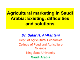Agricultural marketing in Saudi Arabia