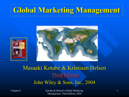 GLOBAL MARKETING RESEARCH Chapter Six