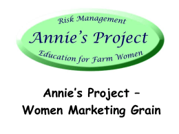 Annie`s Project - Women Marketing Grain