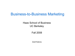 Industrial Marketing - Faculty Directory | Berkeley-Haas