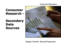 Consumer Research Secondary Sources L1