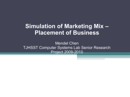 Simulation of Marketing Mix