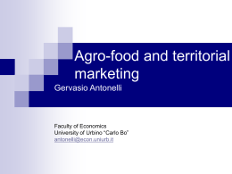 Territorial marketing agro-food marketing