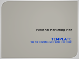 Personal Marketing Plan Template