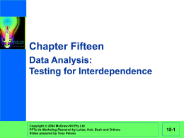 15-4 Summary of Selected Interdependence Methods Factor