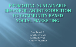 Promoting Sustainable behavior