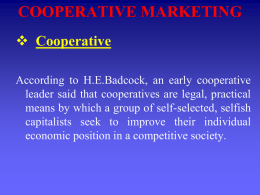 Cooperative marketing