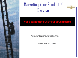 Marketing Your Product Service - World Zarathushti Chamber of