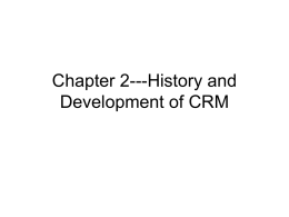 History and Development of CRM