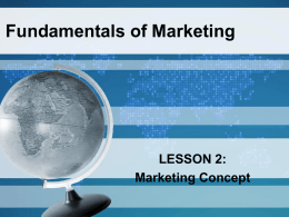 LESSON 2 Marketing Concept