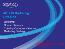 MT 219 Marketing Seminar