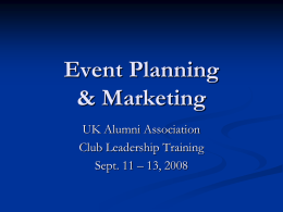 Event Planning & Marketing