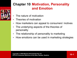 Motivation, Personality and Emotion