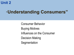 “Understanding Consumers”