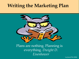 Writing the Marketing Plan