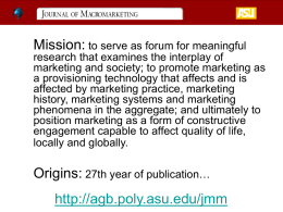 Mission of Journal of Macromarketing