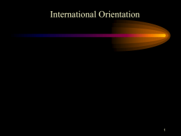 international orientations