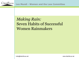 Summary Lex Mundi - Women and the Law Committee
