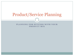 planning for success with your product mix