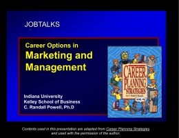 Career Options: Management/Marketing