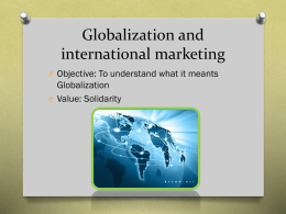 Globalization and international marketing