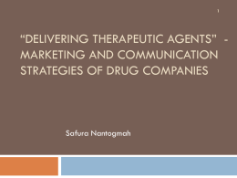 Marketing and Communication Strategies by Drug Companies