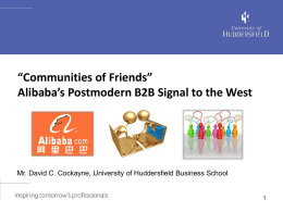 B2B Conference Presentation - Alibaba's Community of Friend's Model
