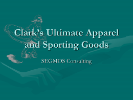 Clarks* Sporting Goods - Edwards School of Business