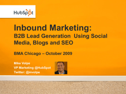 Inbound Marketing: B2B Lead Generation Using Social Media