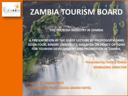 Zambia Tourism Board Presentation