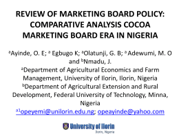 comparative analysis cocoa marketing board era in nigeria