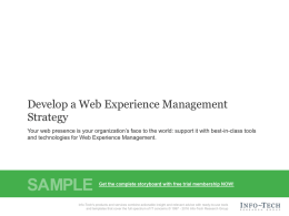 Develop a Web Experience Management Strategy Sample