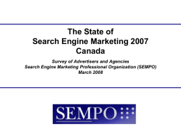 Survey of Advertisers and Agencies Search Engine Marketing