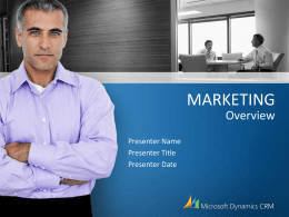 Microsoft Dynamics CRM for Marketing