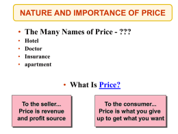 Role of Price