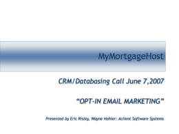 OPT-IN EMAIL MARKETING