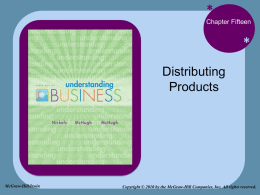 BEC Chap 15 – Distributing products
