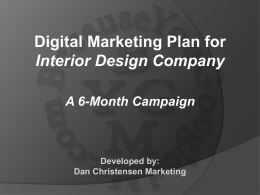 Digital Marketing Plan for Interior Design Company