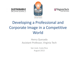 Developing a professional and corporate image in a