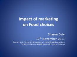 Impact of marketing on Food choices