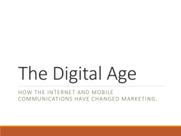 - Marketing in the Digital Age