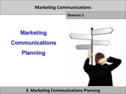 Marketing Communications Planning and Budgeting