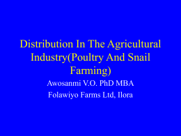 Distribution In The Agricultural Industry(Poultry And