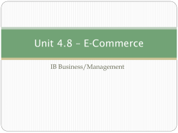 Unit 4.8 * E-Commerce