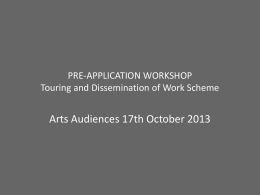 pre-application workshop Dublin 17th Oct