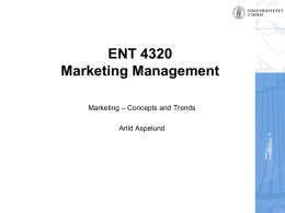 ENT4320-Intro to Marketing Management