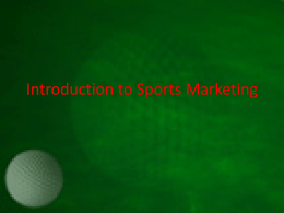 Introduction to Sports Marketingx