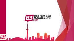 see the results - Better B2B Marketing 2016