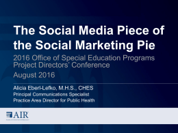 The Social Media Piece of the Social Marketing Pie